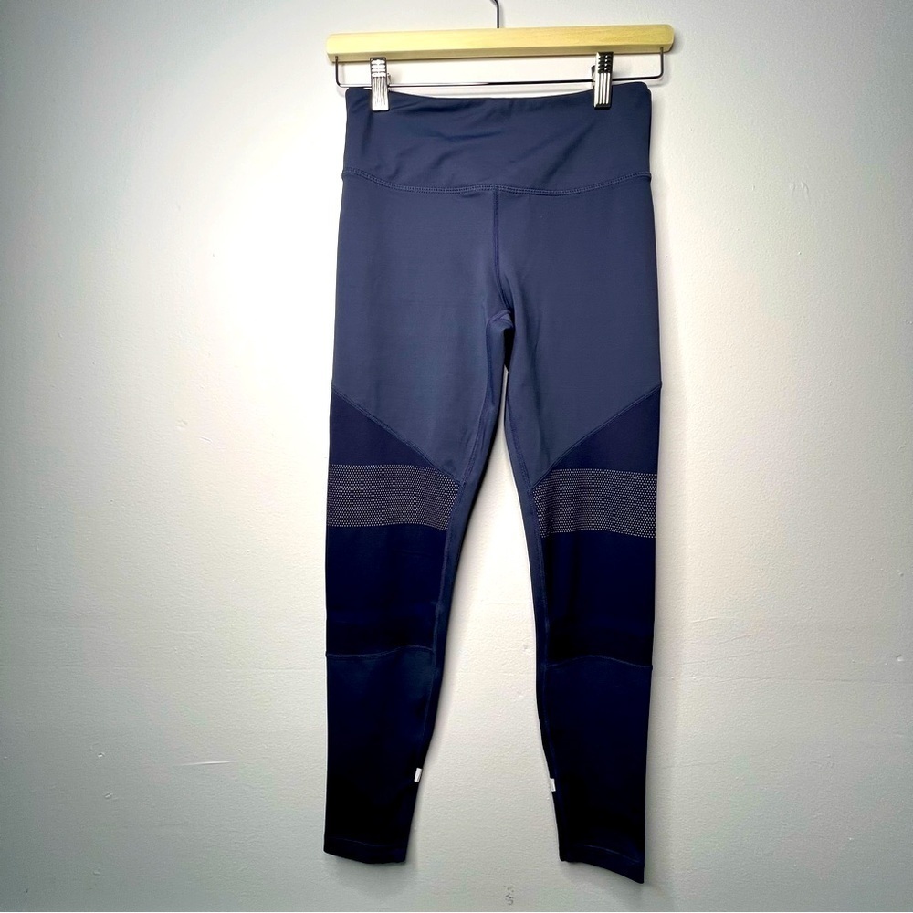 Lilybod full length athletic leggings navy blue size small